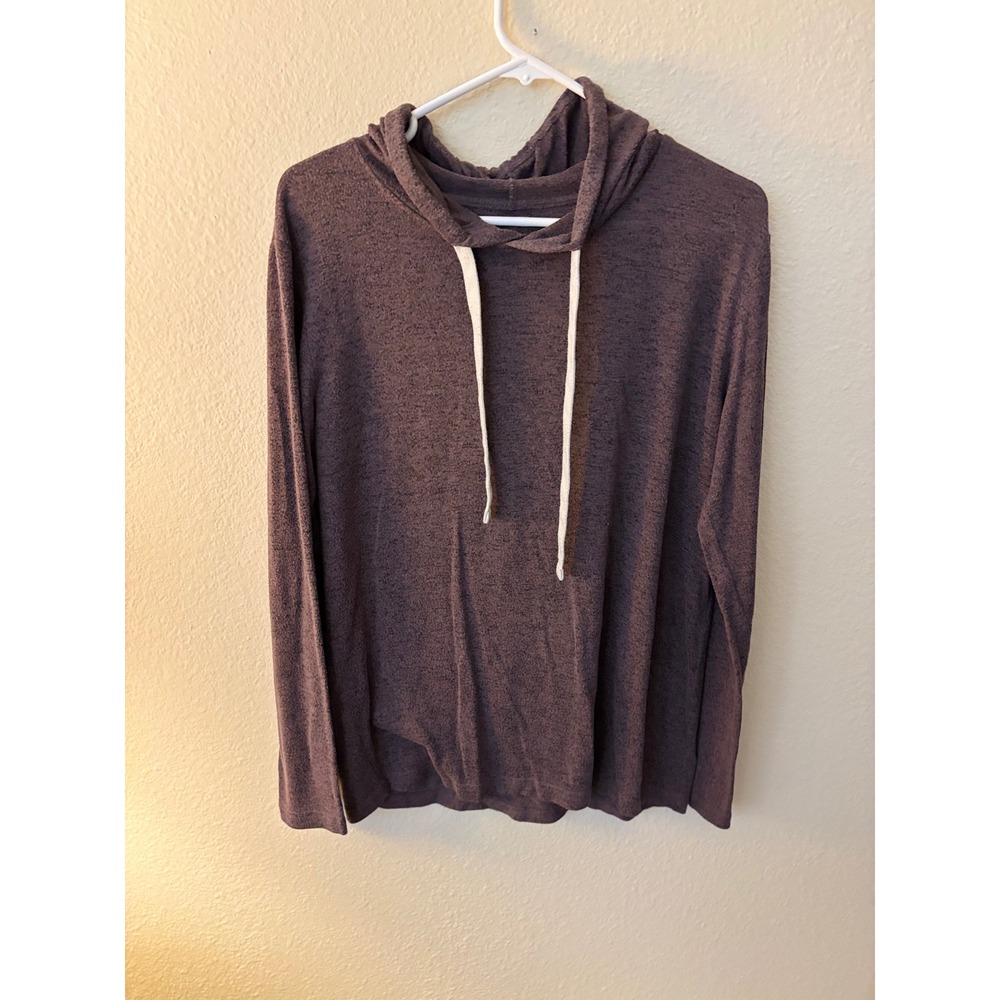 Zyia Womens Space Dye Lightweight Hoodie Heathered Purple Grey Long Sleeve A1146